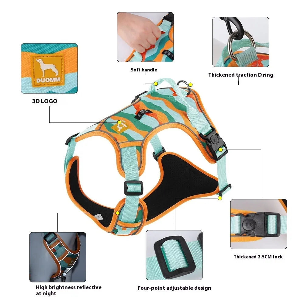 Dog Chest And Back Reflective Commuter Hand Holding Rope - Bellarte Enchanté Dog Chest And Back Reflective Commuter Hand Holding Rope